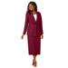 Plus Size Women's 2-Piece Stretch Crepe Single-Breasted Skirt Suit by Jessica London in Rich Burgundy (Size 26) Set