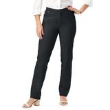 Plus Size Women's Classic Cotton Denim Straight-Leg Jean by Jessica London in Black (Size 22 W) 100% Cotton