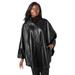 Plus Size Women's Leather Poncho by Jessica London in Black (Size 26/28) Cape Coat