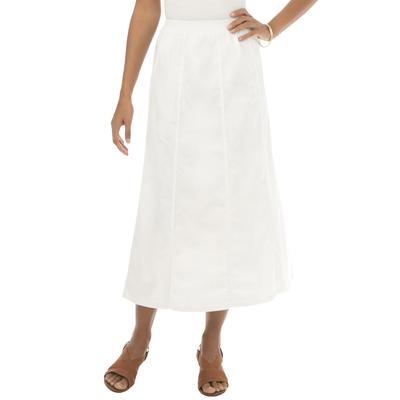 Plus Size Women's Stretch Denim Jegging Skirt by Jessica London in White (Size 28) Flared Stretch Denim w/ Vertical Seams