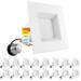 Luxrite 16 Pack 4 Inch Square Recessed LED Can Lights 5 Color Temperature Selectable Dimmable CRI 90 Wet Rated