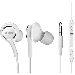 OEM InEar Earbuds Stereo Headphones for Asus Zenfone 4 Selfie ZD553KL Plus Cable - Designed by AKG - with Microphone and Volume Buttons (White)