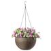 10" Self Watering Bronze Hanging Basket Flower Planter