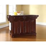Crosley Alexandria Stainless Steel Top Kitchen Island in Vintage Mahogany Finish - 18"d x 51.5"w x 34"h