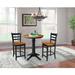 30" Round Pedestal Gathering Height Table With 2 Stools - Set of 3