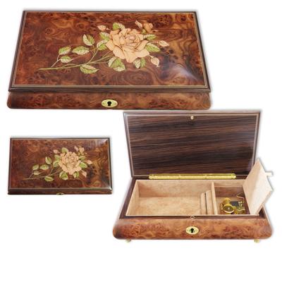Schmuckschatulle Rosen-Motiv Spieluhr Melodie wählbar Image