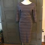 Athleta Dresses | Athleta Midi Dress | Color: Gray/White | Size: Xsp