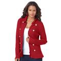 Plus Size Women's Military Cardigan by Roaman's in Classic Red (Size 3X) Sweater