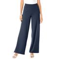 Plus Size Women's Wide-Leg Ultimate Ponte Pant by Roaman's in Navy (Size 18 W)