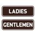 Signs ByLITA Standard Ladies Gentlemen Restroom Sign Set - Black/Gold Small 2" X 6" Plastic in Brown | 2.5 H x 7 W x 1 D in | Wayfair