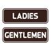 Signs ByLITA Standard Ladies Gentlemen Restroom Sign Set - Black/Gold Small 2" X 6" Plastic in Brown | 2 H x 6 W x 1 D in | Wayfair AQS-LGRS-DRKBR