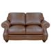 Sunset Trading Charleston 63" Leather Match Rolled Arm Loveseat Leather Match in Brown | 37 H x 63 W x 40 D in | Wayfair SU-CR2130-3786-200BNLFE