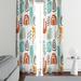 Folk N Funky Swirly Window Abstract Semi-Sheer Curtain Panels Metal | 82 H in | Wayfair WC424-4082