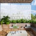 Miruo 72" H x 47" W Metal Privacy Screen Fence Panel Star Pattern | 47.2 H x 76 W x 15.7 D in | Wayfair Miruo-A-GE04006