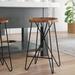 17 Stories Balleza Solid Wood 27" Counter Stool Wood/Metal in Black/Brown | 27 H x 15.5 W x 14 D in | Wayfair FB7A12F48AFA4C0B9C5AF2013E88AD48