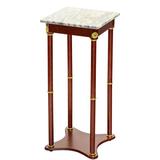Canora Grey Nobles Square Pedestal Plant Stand Marble/Granite/Wood in White | 28 H x 12 D in | Wayfair B0314FECC1704D9BB1EFB36DB3EE51A4