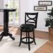 Florence Solid Hardwood Black 24-inch Plush-seat Swivel Stool