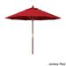 California Umbrella 9ft Marenti Wooden Sunbrella Patio Umbrella with Sunbrella Fabric, Base Not Included