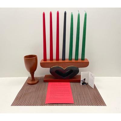 Handcrafted Kwanzaa Heart Celebration Set (Ghana)
