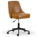 Aurica Light Brown Faux Leather Adjustable Height Swivel Office Chair