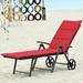 Premium Outdoor Rattan Chaise Lounge Recliner Chair for Relaxation - 56.5"~ 73" x 27.5" x 29.5"~44" (LX WX H)