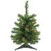 18" Medium Canadian Pine Artificial Christmas Tree - Multicolor Lights - 1.5 Foot