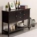 Red Barrel Studio® Buffet Cabinet Sideboard Wooden Console Table w/ 2 Storage Drawers & 2 Cabinets Wood in Brown | 34 H x 46 W x 15 D in | Wayfair