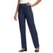 Plus Size Women's Crease-Front Knit Pant by Roaman's in Navy (Size 30 WP) Pants