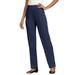 Plus Size Women's Crease-Front Knit Pant by Roaman's in Navy (Size 14 WP) Pants