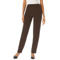 Plus Size Women's Crease-Front Knit Pant by Roaman's in Chocolate (Size 14 W) Pants