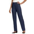 Plus Size Women's Crease-Front Knit Pant by Roaman's in Navy (Size 28 WP) Pants