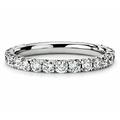 1.00Ct Round Brilliant Cut Diamond French Pave Full Eternity Wedding Ring, White Gold Size K