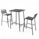 Ensemble table de bar et 2 chaises hautes en métal gris - Palavas - Gris Anthracite