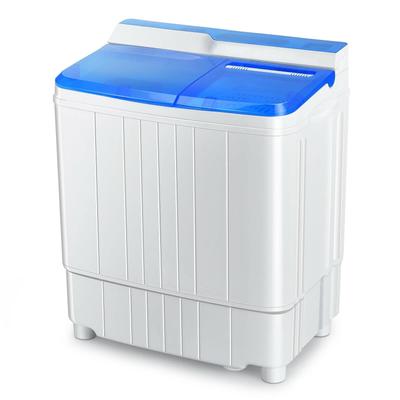 13Lbs Portable Compact Mini Twin Tub Washing Machine with Drain Pump Spinner-Blue - 22'' x 14'' x 25.5'' (L x W x H)