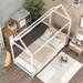 AOOLIVE Twin Size Wooden House-shaped Bed,White