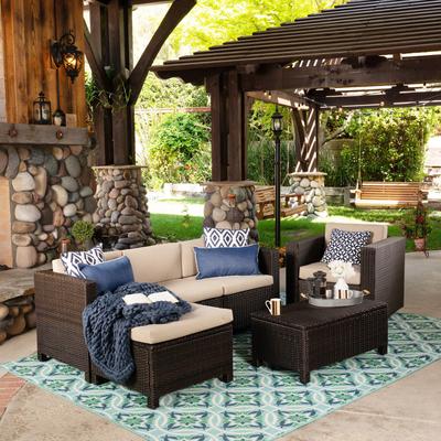 Puerta Outdoor L Shaped Sofa Set With, Christopher Knight Puerta Outdoor Furniture
