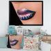 East Urban Home Creative & Fashion Make up on Woman Lips - Photograph on Canvas Metal in Blue | 16 H x 32 W x 1.5 D in | Wayfair