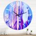 East Urban Home Colorful Abstract Twisted Wavy Shapes in Motion - Modern wall clock Metal in Blue | 23 H x 23 W x 1 D in | Wayfair