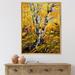 East Urban Home Birches in Yellow Autumn Wood - Painting on Canvas Metal in Green/Yellow | 40 H x 30 W x 1.5 D in | Wayfair