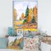 East Urban Home Autumnal Forest by the Lake Side V - Painting on Canvas Metal in Orange | 40 H x 30 W x 1 D in | Wayfair