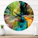 East Urban Home Colorful Motion Gradients of Surreal Mountains & Clouds - Modern wall clock Metal in Green | 16 H x 16 W x 1 D in | Wayfair