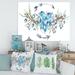 East Urban Home Fresh Tribal Vignette Wild Forest Wreath Design II - Painting on Canvas in Blue/White | 12 H x 20 W x 1 D in | Wayfair