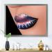 East Urban Home Creative & Fashion Make up on Woman Lips - Photograph on Canvas Metal in Blue | 24 H x 32 W x 1.5 D in | Wayfair