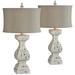 Forty West Eloise Distressed White Table Lamps Set of 2