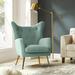 Wingback Chair - Willa Arlo™ Interiors Dowdle 29.5" Wide Tufted Wingback Chair Wood/Velvet/Metal in Gray/Green/Brown | Wayfair