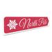 Lizton Sign Shop, Inc North Pole Snowflake Christmas Custom Aluminum Sign Metal | 6 H x 24 W x 0.06 D in | Wayfair 4393-A624