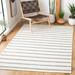 Black/White 72 x 48 x 0.2 in Area Rug - Mercury Row® Oquendo Striped Handmade Tufted Black/Ivory Area Rug | 72 H x 48 W x 0.2 D in | Wayfair