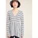 Anthropologie Tops | Anthropologie Maeve Eliza Striped Waffle Knit Thermal Xs | Color: Black/White | Size: Xs