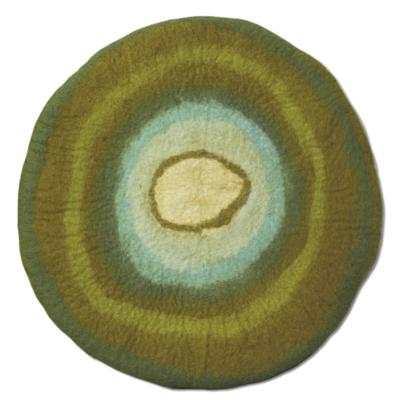 Dharma Dog Karma Cat Green Agate Stone Wool Pet Mat, 18" L X 18" W