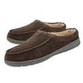 Clarks Mens Cozy Open Back Suede Clog Slipper With Plush Sherpa Lining Indoor Outdoor Slippers For Men (11 M US, Dark Brown)